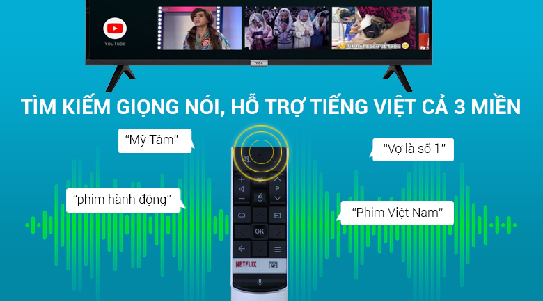 Tìm kiếm giọng nói bằng tiếng Việt - Android Tivi TCL 43 inch 43S6500