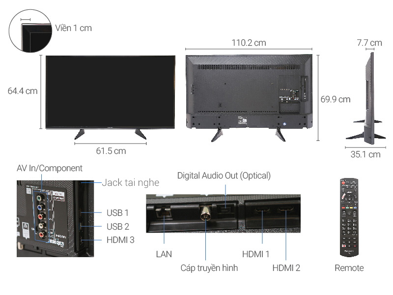 Thông số kỹ thuật Smart Tivi Panasonic 4K 49 inch TH-49EX600V
