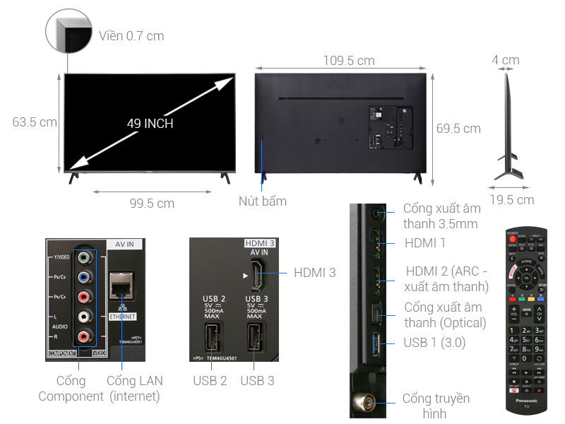 Smart Tivi Panasonic 49 inch 4K UHD TH-49FX700V