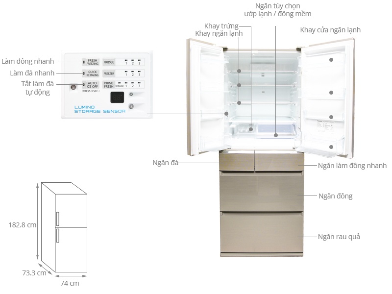 Thông số kỹ thuật Tủ lạnh Panasonic 588 lít NR-F610GT-N2